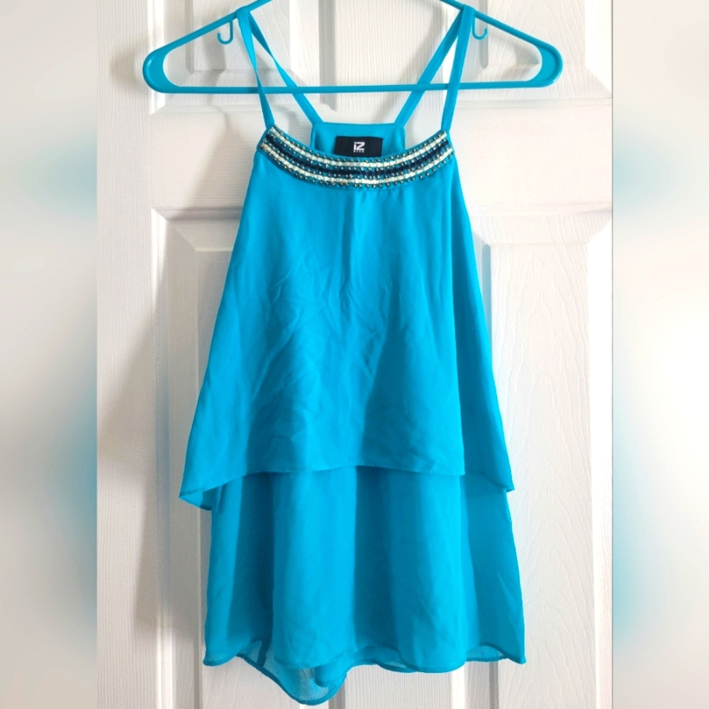 Beautiful beaded Large strappy tank top